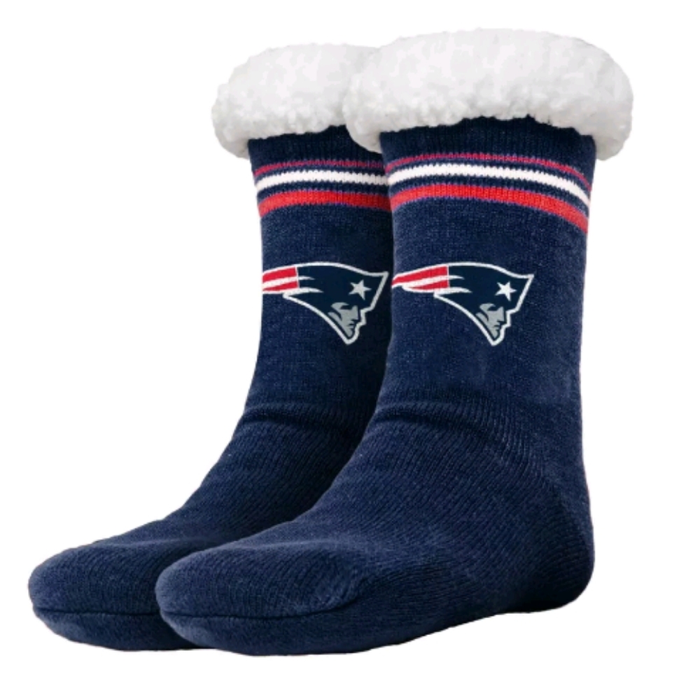 NFL Patriots Women's Footy Slipper Socks Size 6-10